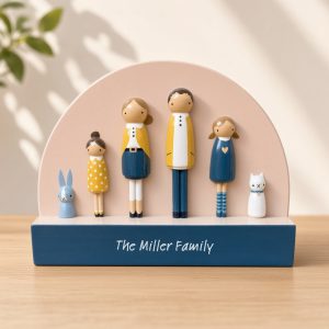 Handmade Wooden Family Portrait