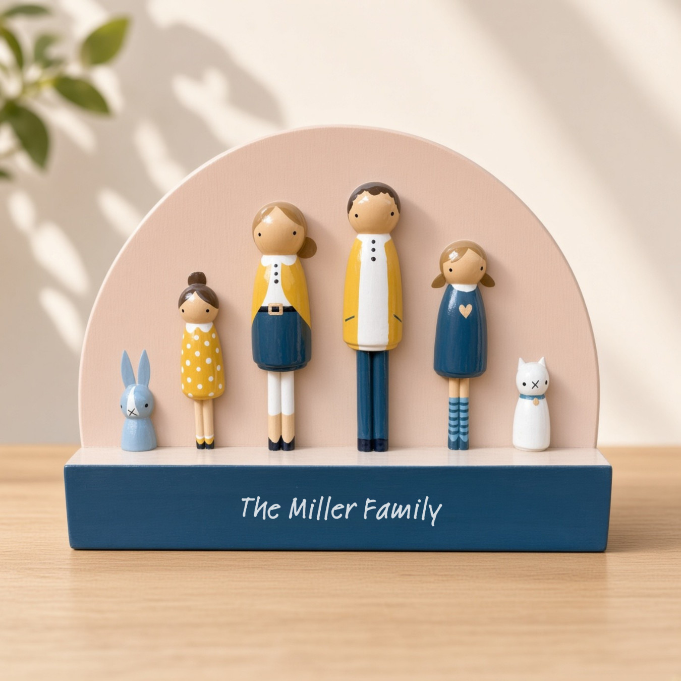 Handmade Wooden Family Portrait
