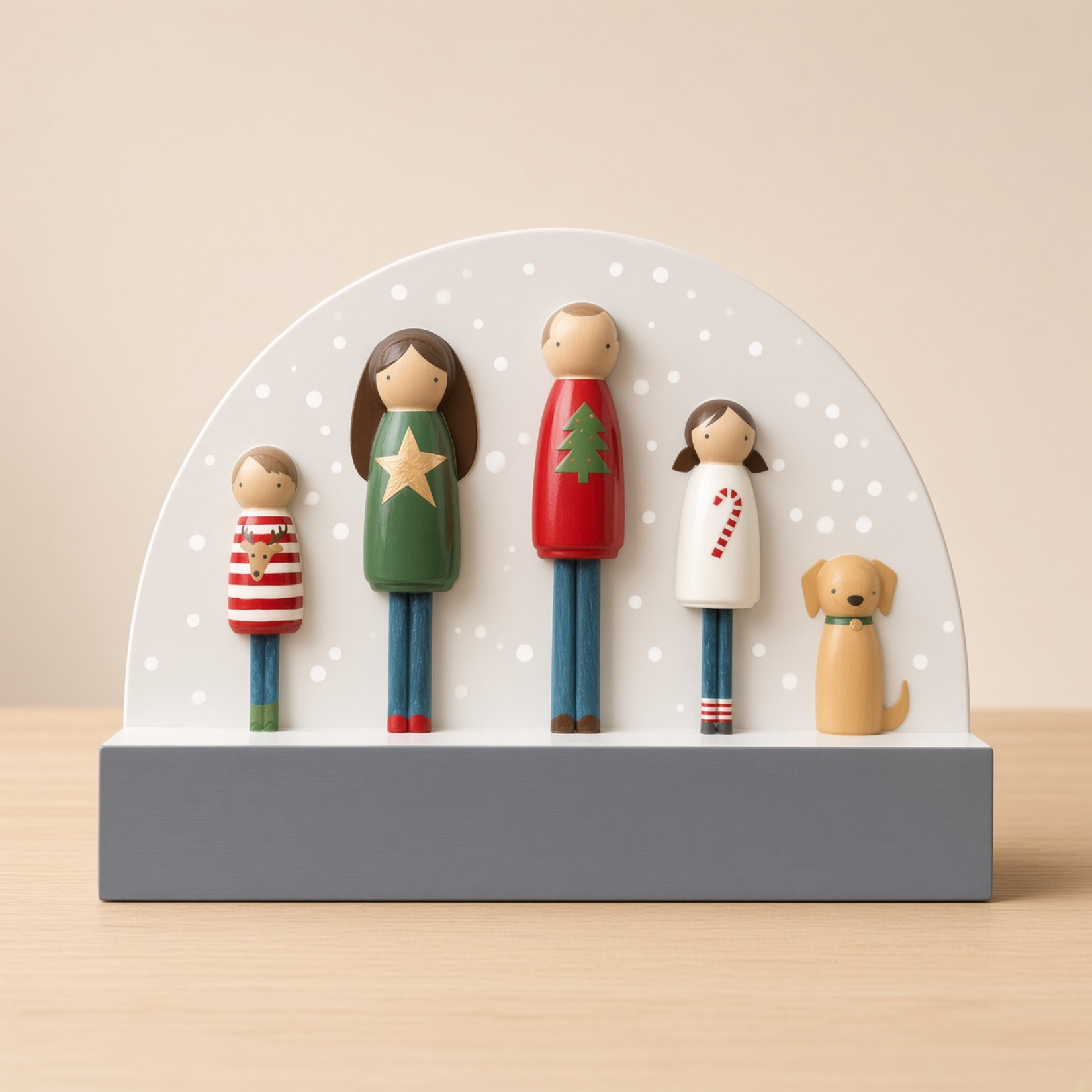 custom wooden family portrait
